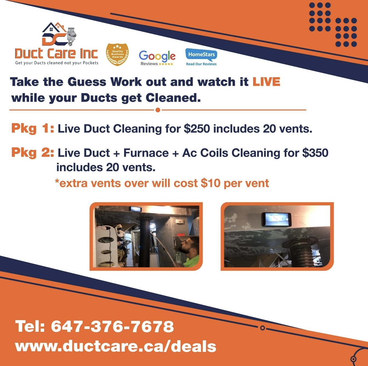 Special Deal On Duct, Furnace & AC Coils Cleaning Duct Care Inc